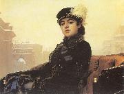Kramskoy, Ivan Nikolaevich Portrait of a Woman Spain oil painting reproduction